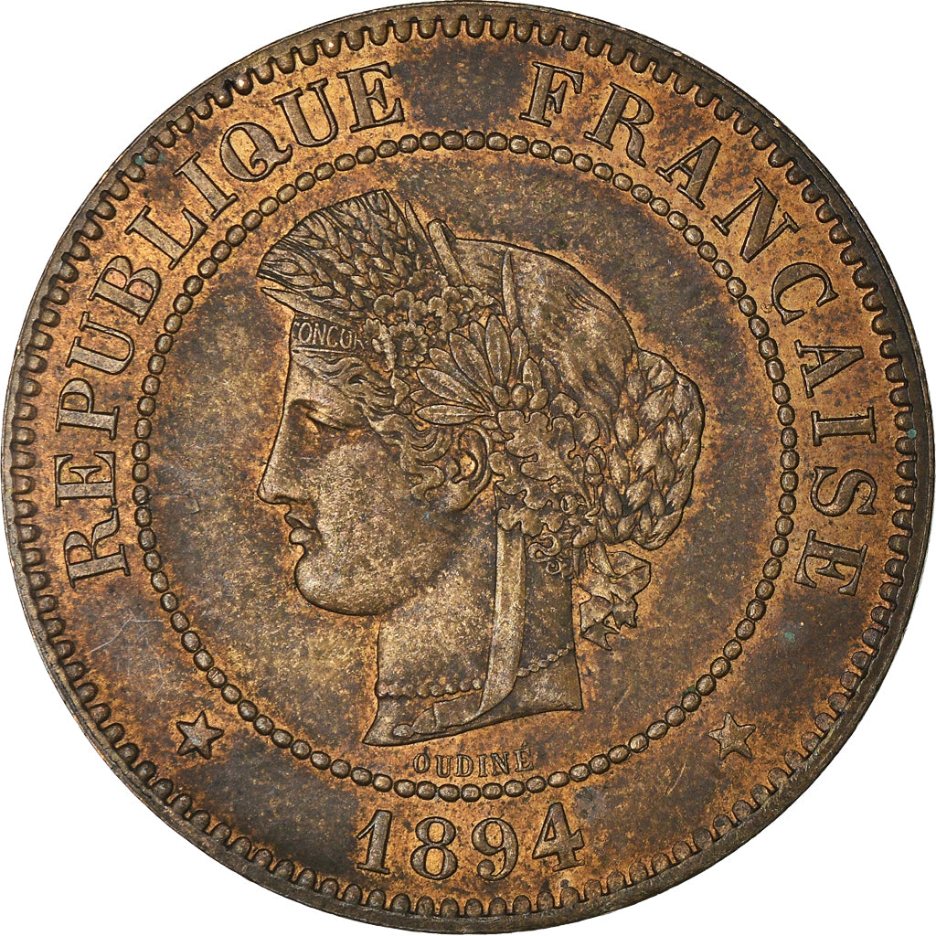 Moneta, Francia, Cérès, 5 Centimes, 1894, Paris, SPL, Bronzo, KM:821.1