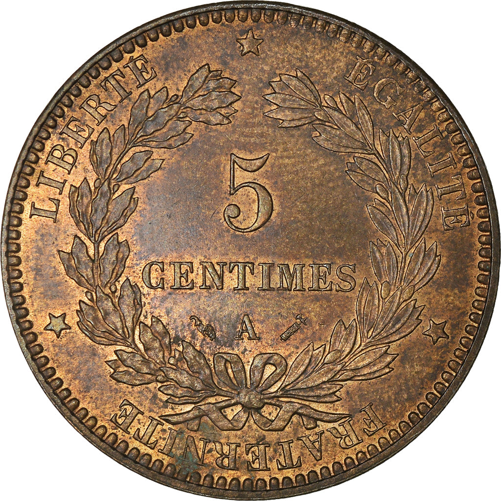 Moneta, Francia, Cérès, 5 Centimes, 1894, Paris, SPL, Bronzo, KM:821.1
