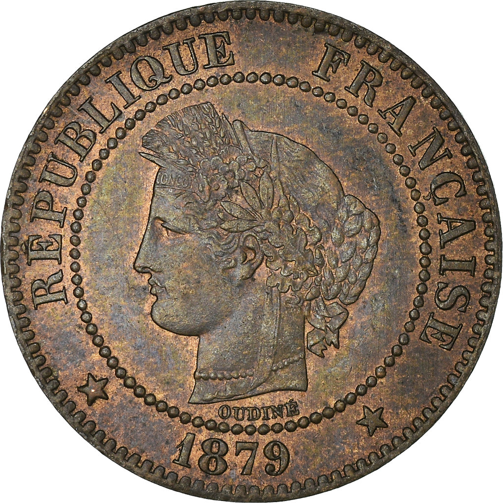 Moneta, Francia, Cérès, 2 Centimes, 1879, Paris, SPL, Bronzo, KM:827.1