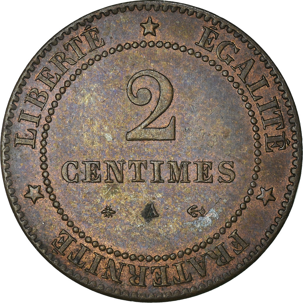 Moneta, Francia, Cérès, 2 Centimes, 1879, Paris, SPL, Bronzo, KM:827.1
