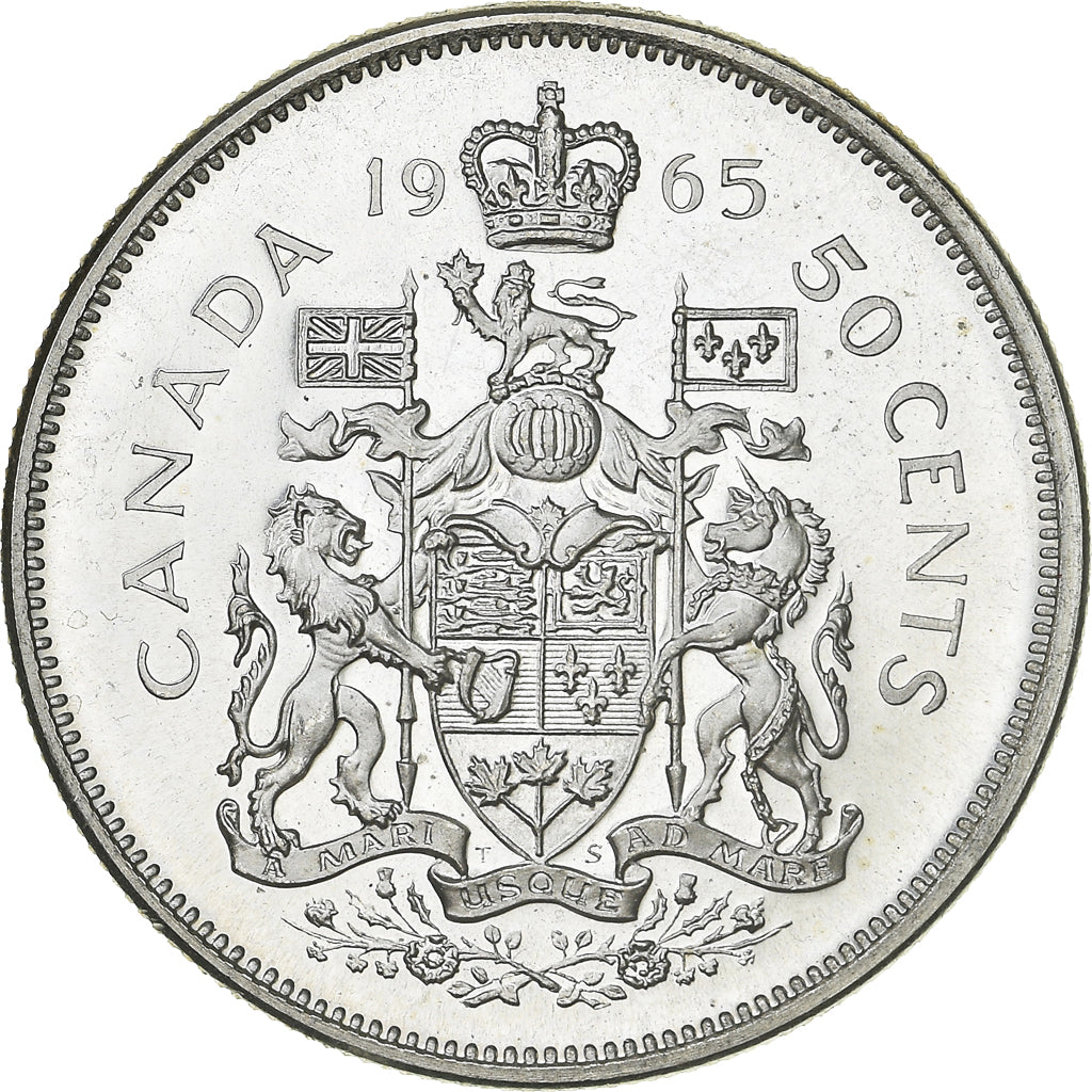 Coin, Canada, Elizabeth II, 50 Cents, 1965, Royal Canadian Mint, Ottawa, MS(63)