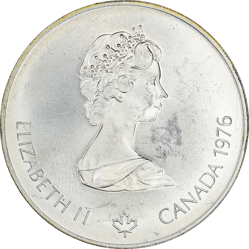 Coin, Canada, Elizabeth II, Olympic village, 5 Dollars, 1976, MS(60-62), Silver