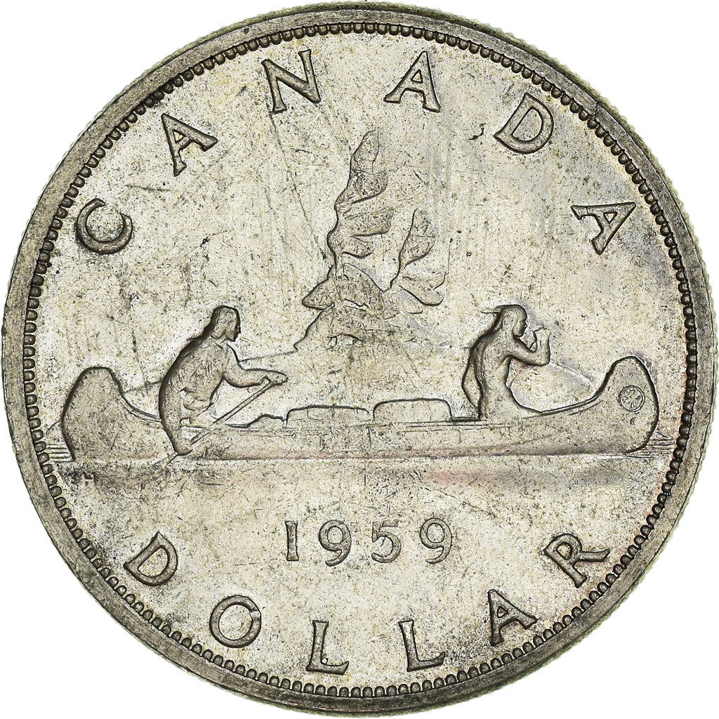 Moneda, Canadá, Elizabeth II, Dollar, 1959, Royal Canadian Mint, Ottawa, EBC