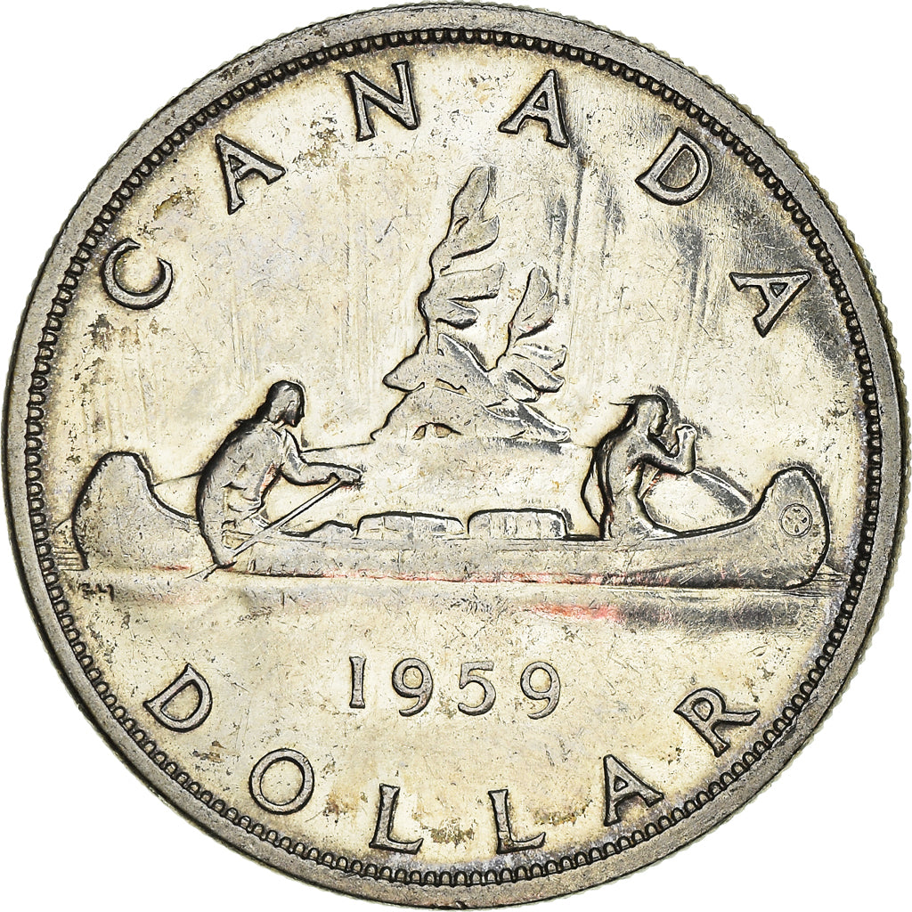 Moneda, Canadá, Elizabeth II, Dollar, 1959, Royal Canadian Mint, Ottawa, EBC