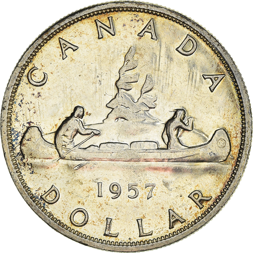 Moneda, Canadá, Elizabeth II, Dollar, 1957, Royal Canadian Mint, Ottawa, EBC+