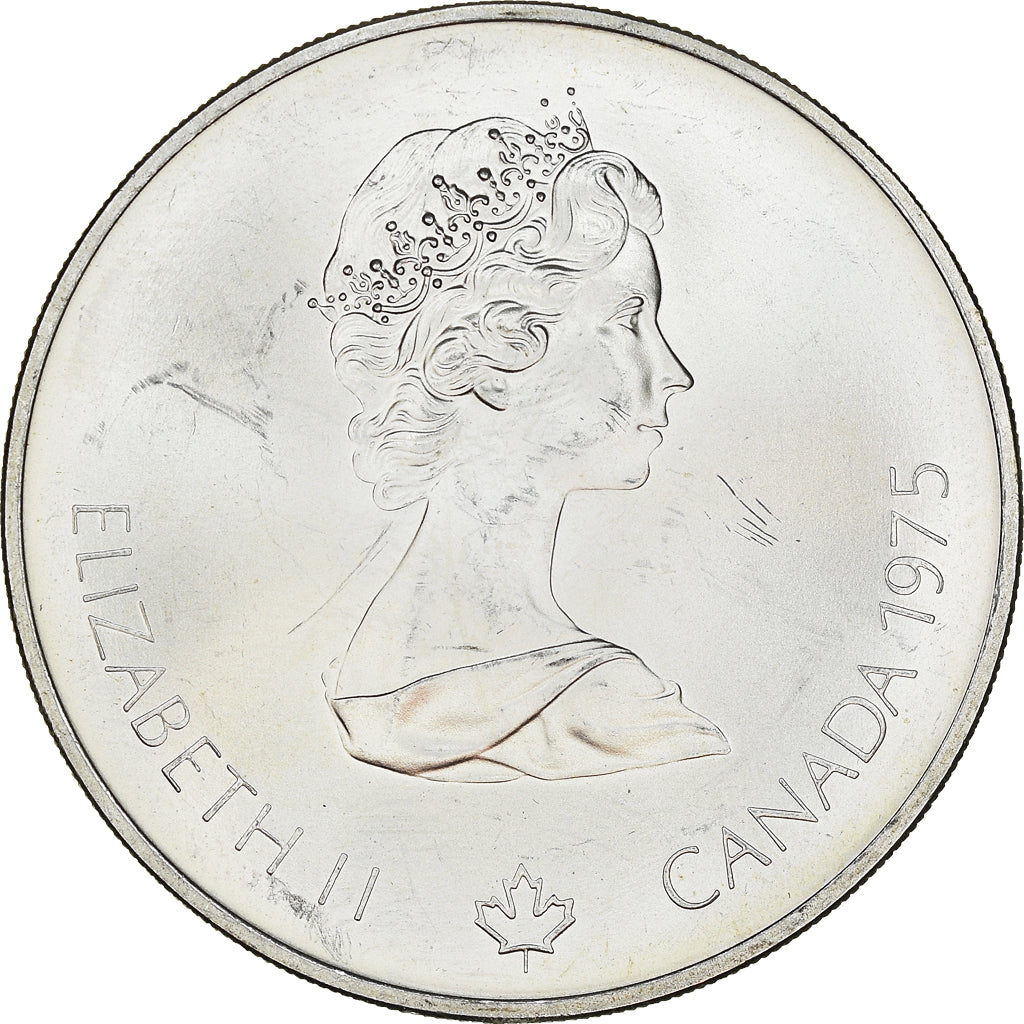 Coin, Canada, Elizabeth II, Javelin, 5 Dollars, 1975, MS(63), Silver, KM:99
