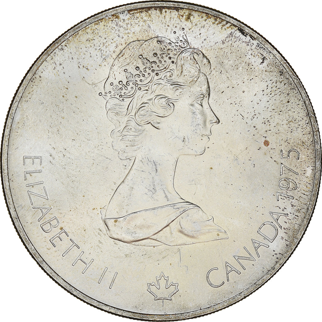 Coin, Canada, Elizabeth II, Javelin, 5 Dollars, 1975, MS(63), Silver, KM:99