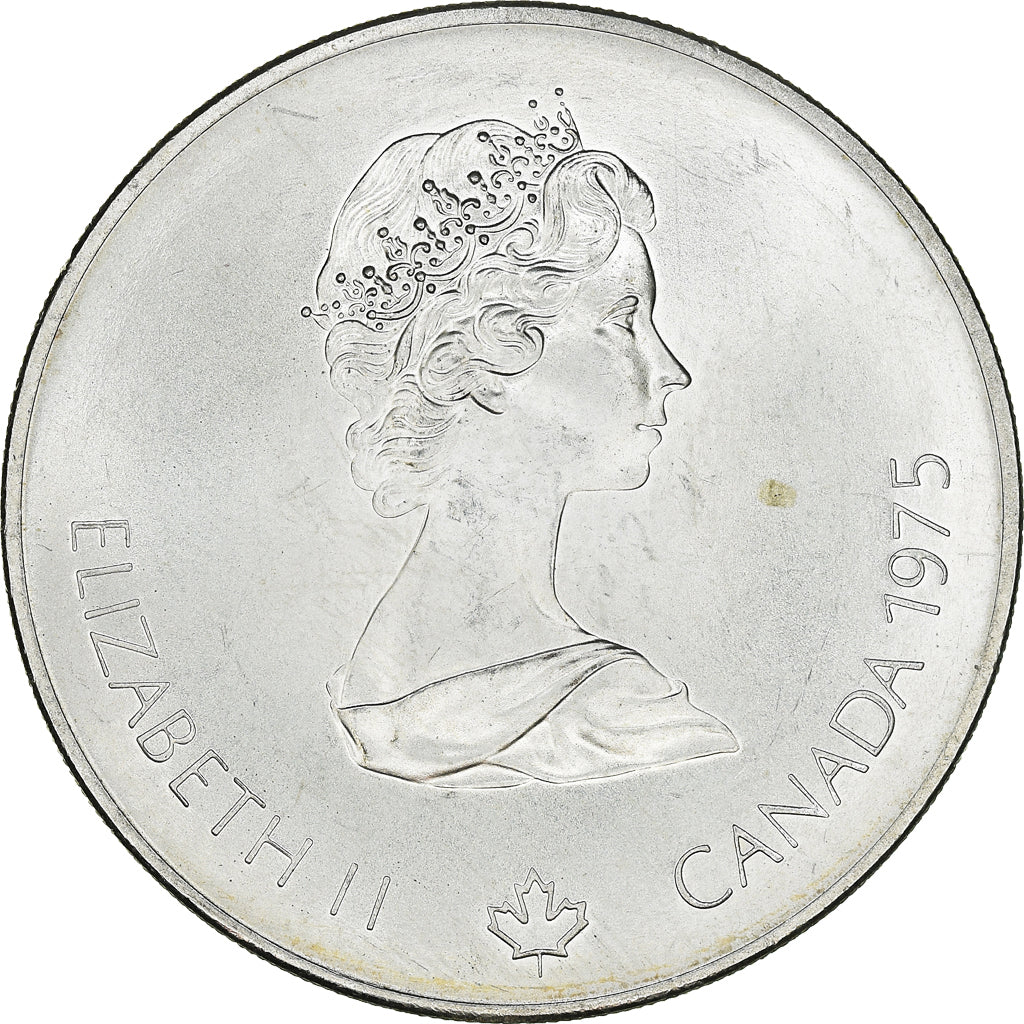 Münze, Kanada, Elizabeth II, Platform Diver, 5 Dollars, 1975, UNZ, Silber