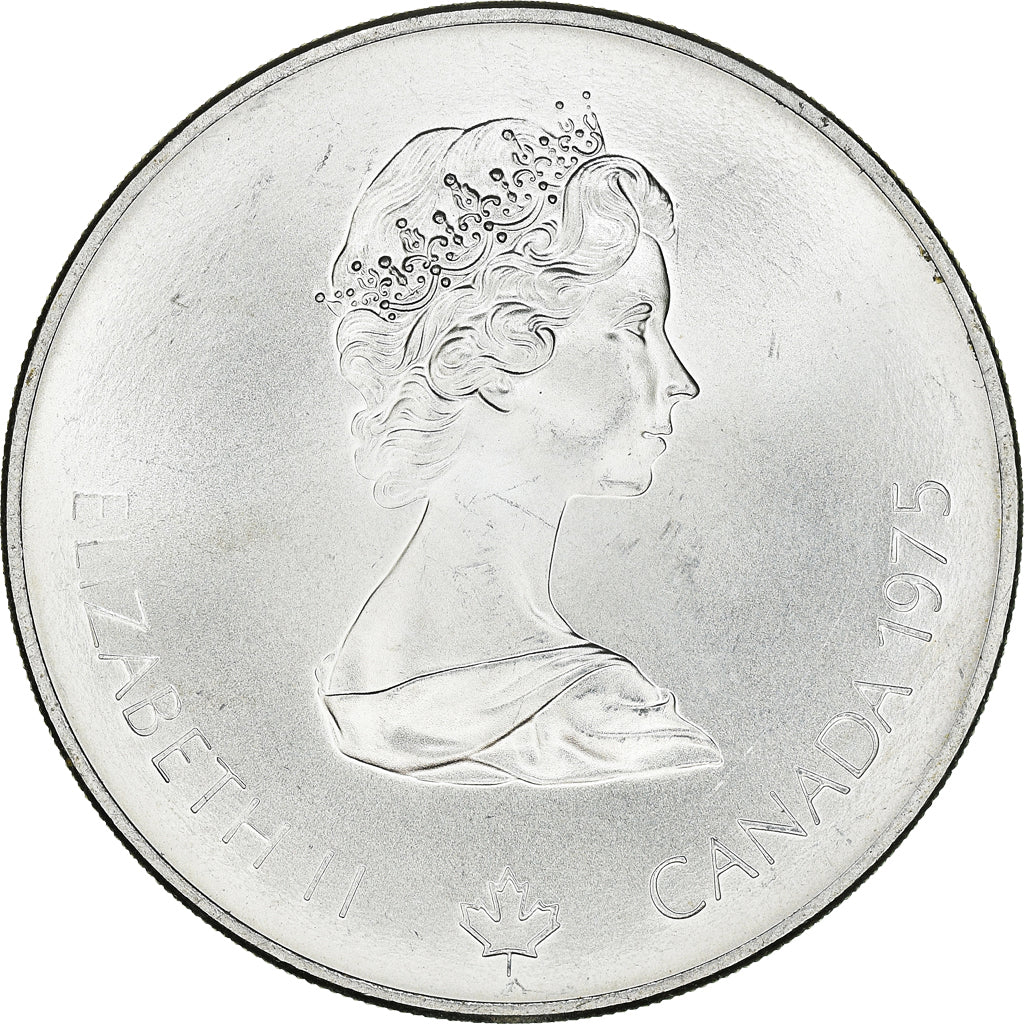 Münze, Kanada, Elizabeth II, Platform Diver, 5 Dollars, 1975, UNZ, Silber