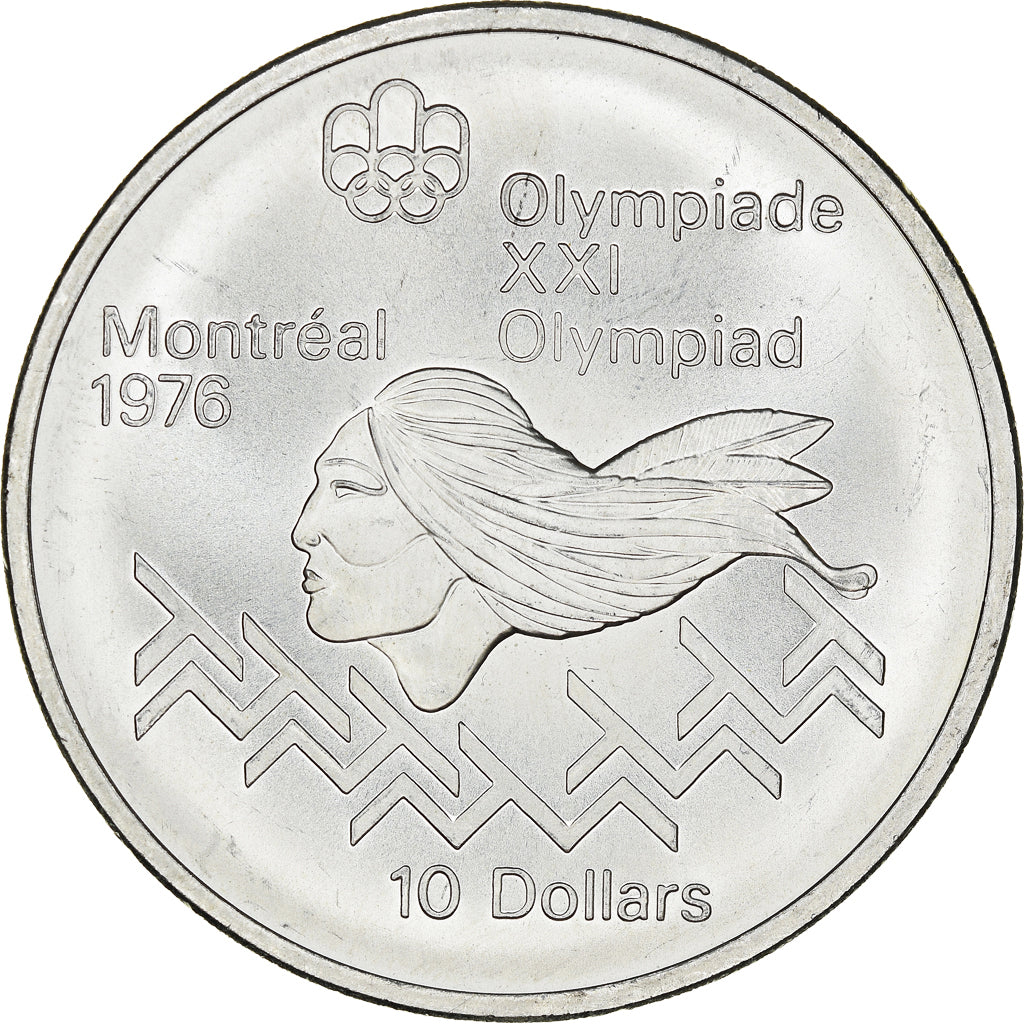 Münze, Kanada, Olympic Games - Hurdles, 10 Dollars, 1975, UNZ, Silber