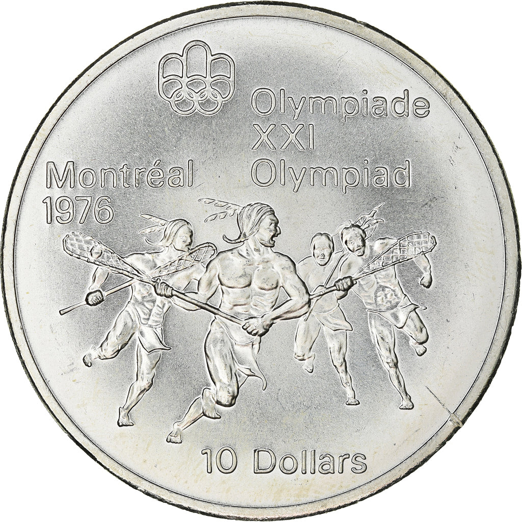 Monnaie, Canada, Elizabeth II, Lacrosse, 10 Dollars, 1974, Ottawa, FDC, Argent