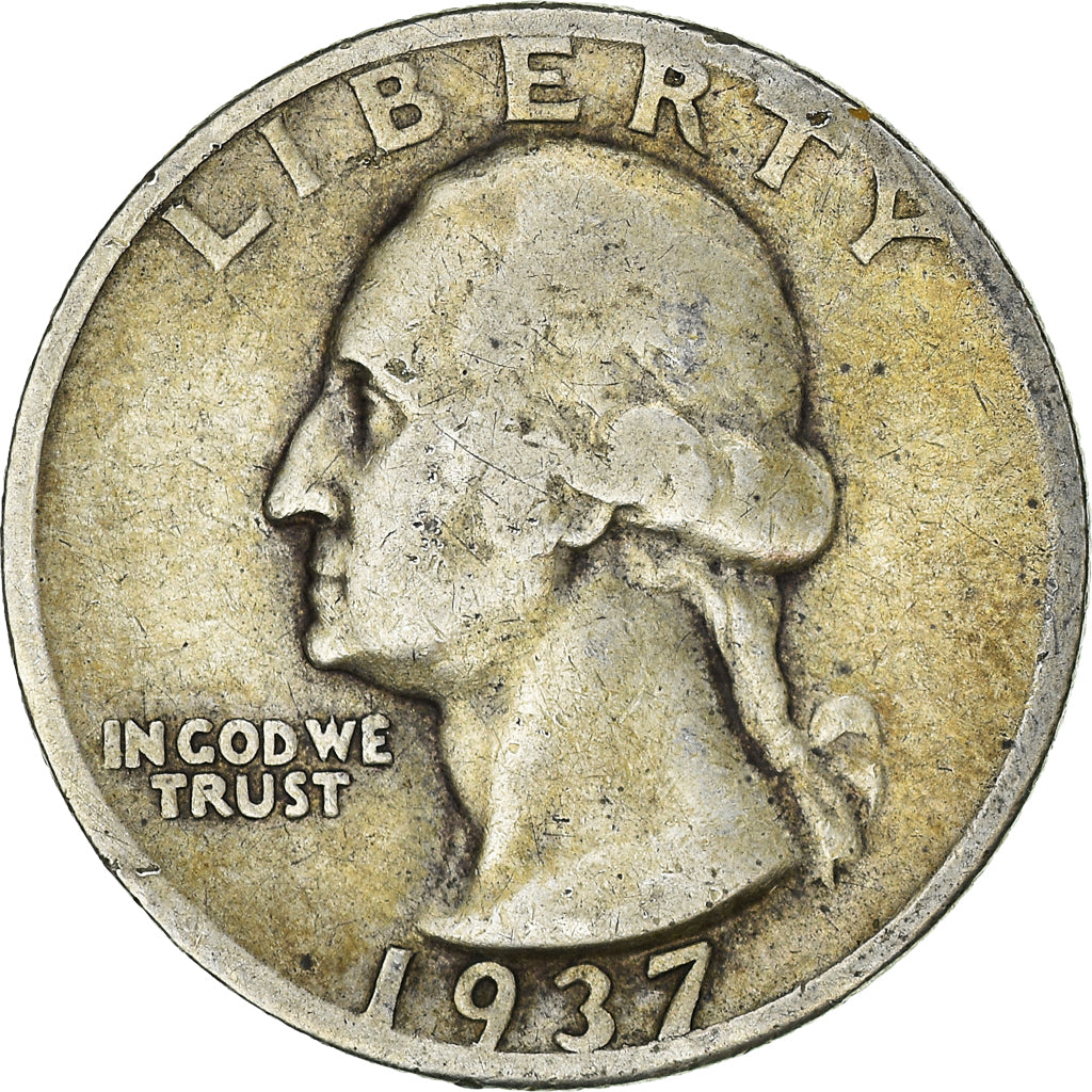 Monnaie, États-Unis, Washington Quarter, Quarter, 1937, U.S. Mint, Denver, TB