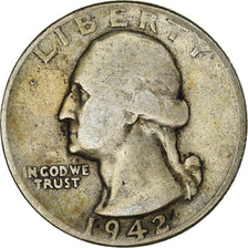 Moneta, USA, Washington Quarter, Quarter, 1942, U.S. Mint, Denver, VF(20-25)