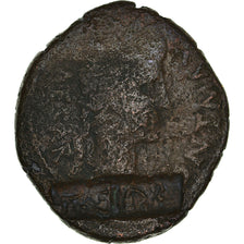 Coin, Augustus, As, Lyon - Lugdunum, Countermark, VF(20-25), Bronze, RIC:245