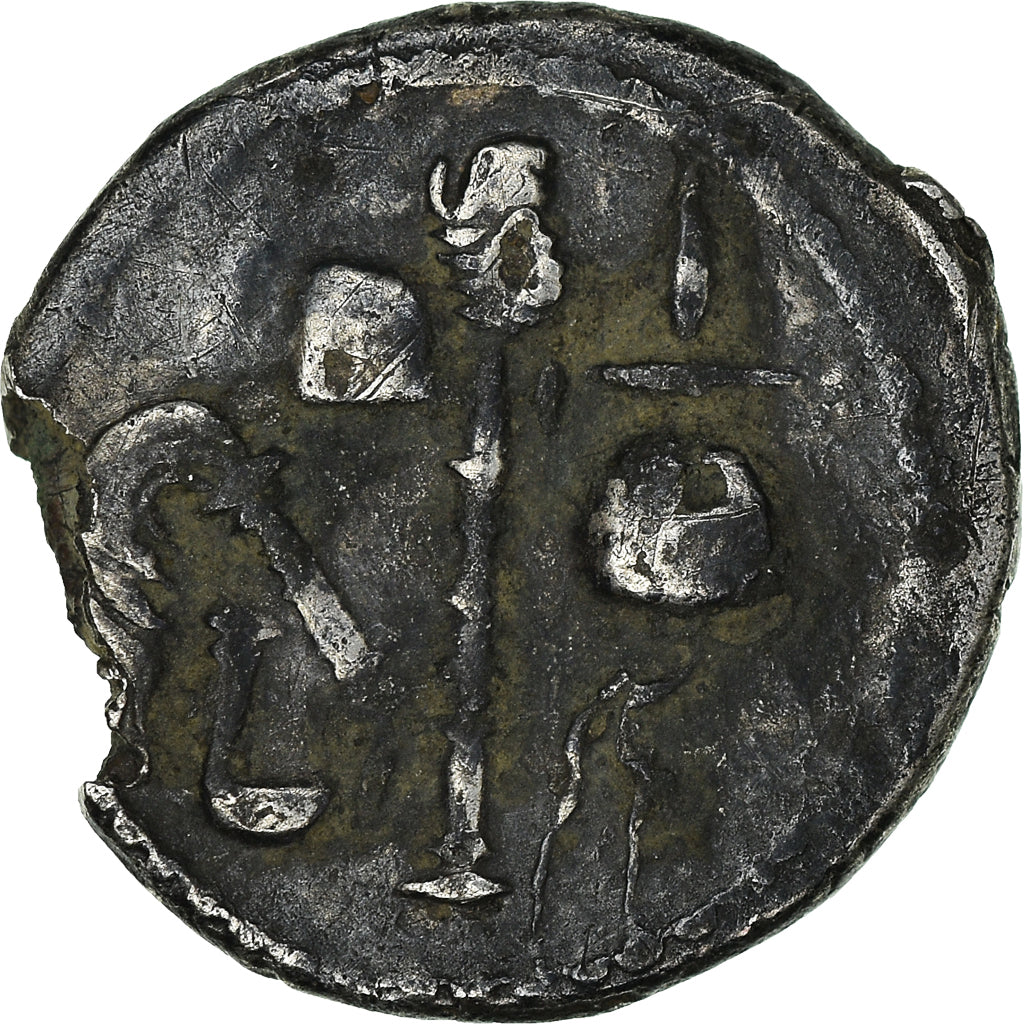 Munten, Julius Caesar, Denarius, Rome, Fourrée, ZG+, Zilver, Crawford:443/1