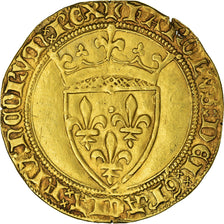 Moneta, Francia, Charles VI, Ecu d'or, BB+, Oro, Duplessy:369