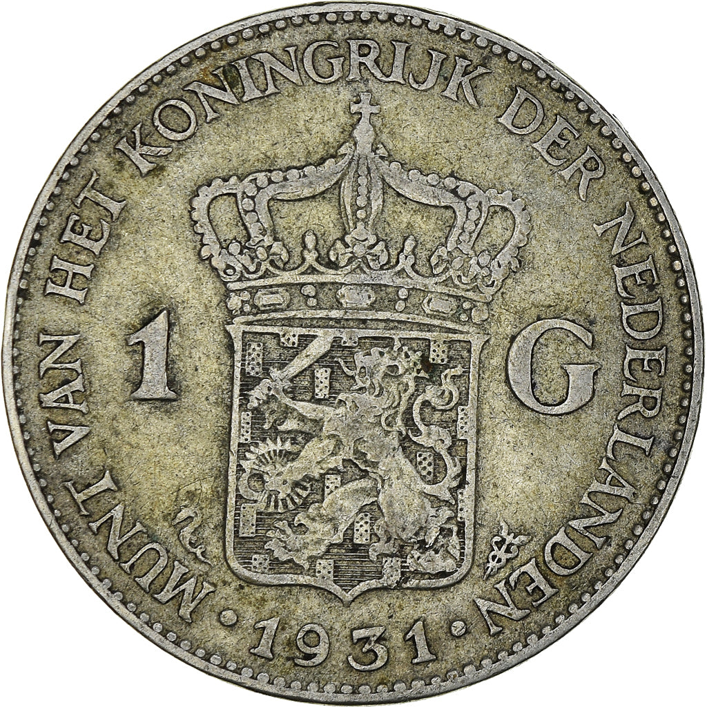 Munten, Nederland, Wilhelmina I, Gulden, 1931, FR+, Zilver, KM:161.1