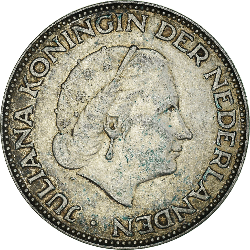 Munten, Nederland, Juliana, 2-1/2 Gulden, 1959, ZF+, Zilver, KM:185
