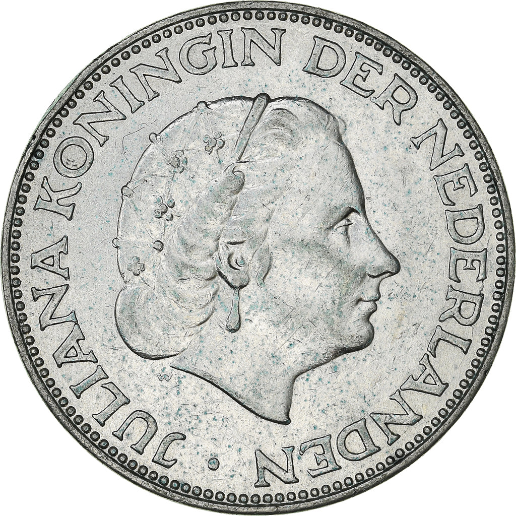 Münze, Niederlande, Juliana, 2-1/2 Gulden, 1961, SS, Silber, KM:185