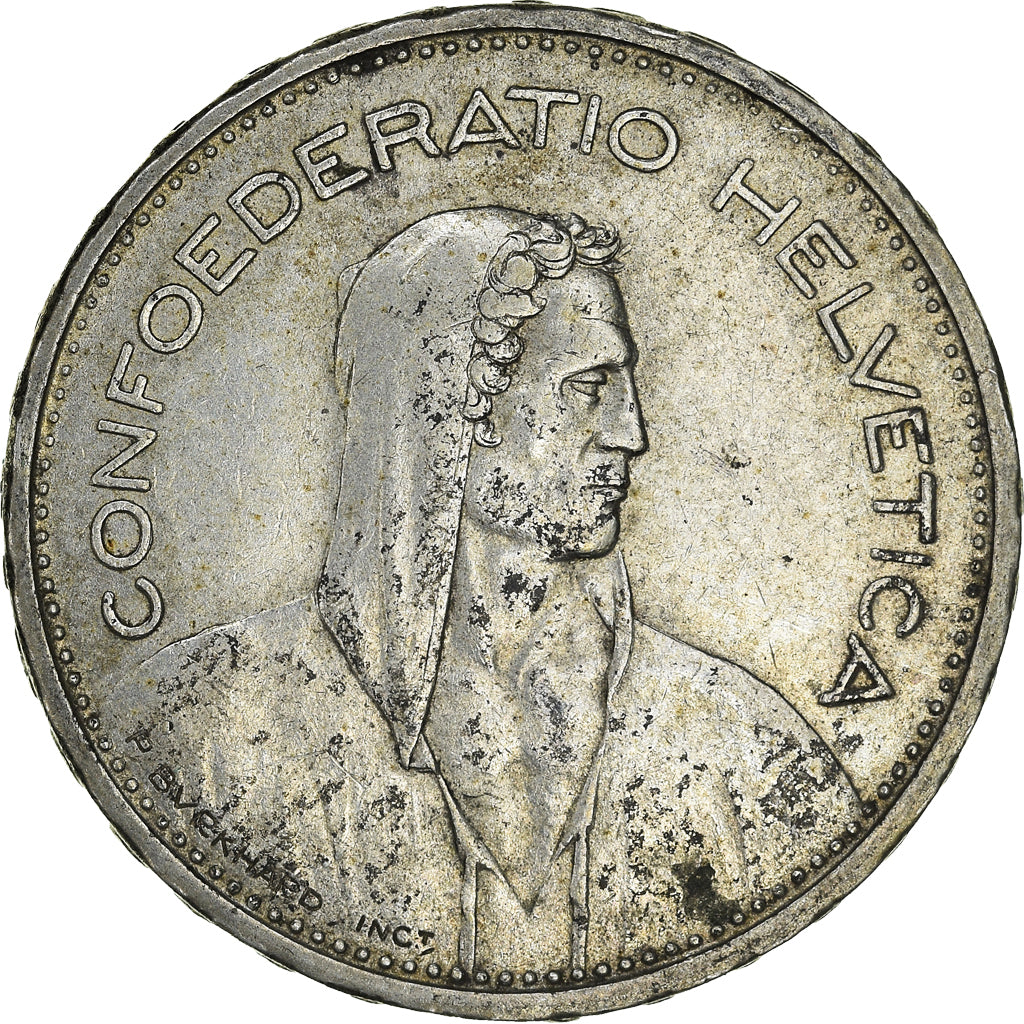 Coin, Switzerland, 5 Francs, 1953, Bern, EF(40-45), Silver, KM:40