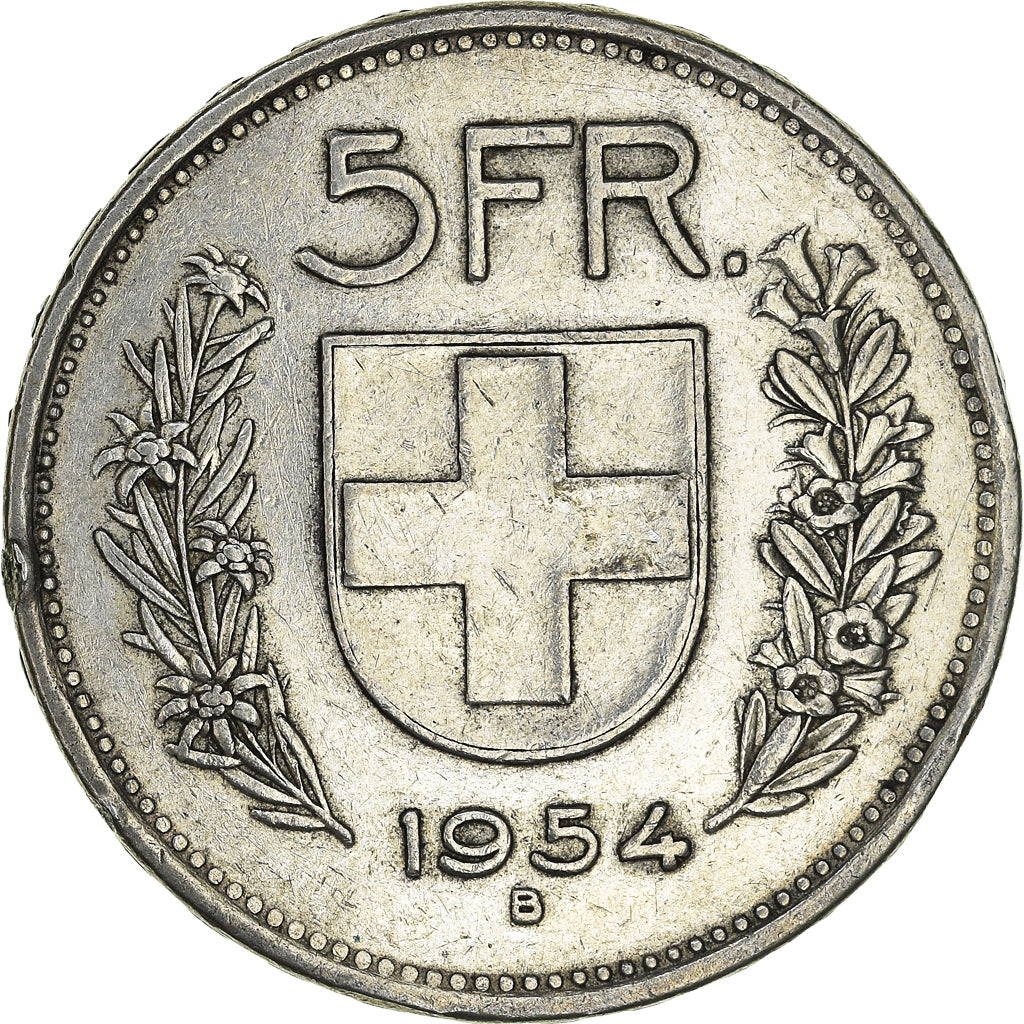 Moneta, Svizzera, 5 Francs, 1954, Bern, BB, Argento, KM:40