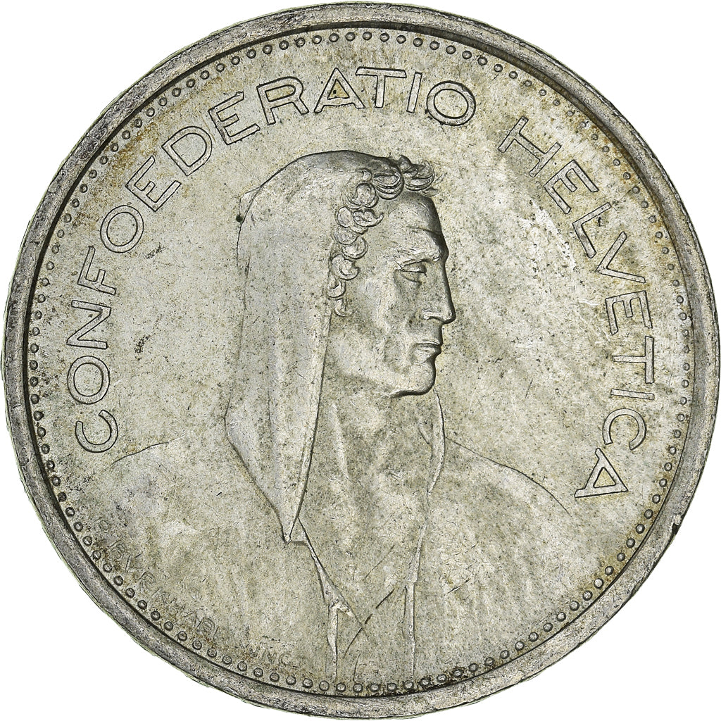 Münze, Schweiz, 5 Francs, 1967, Bern, VZ, Silber, KM:40