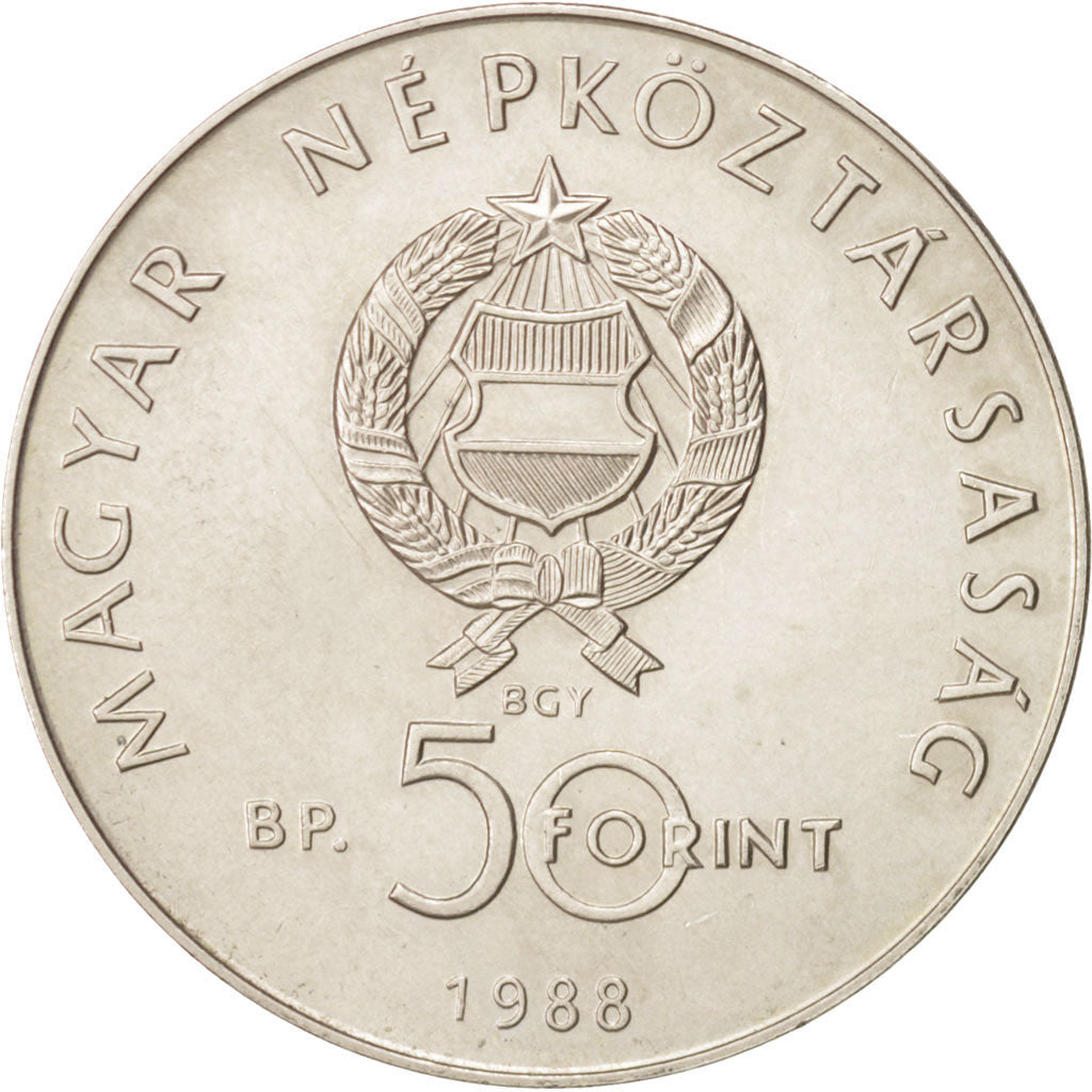 Moneta, Ungheria, 50 Forint, Otven, 1988, SPL-, Rame-nichel, KM:663