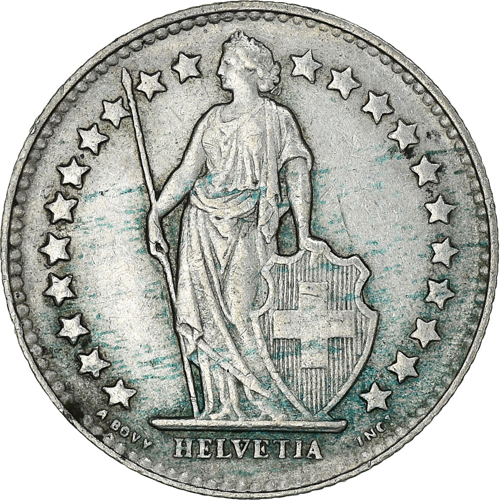 Moneta, Svizzera, 1/2 Franc, 1931, Bern, BB+, Argento, KM:23