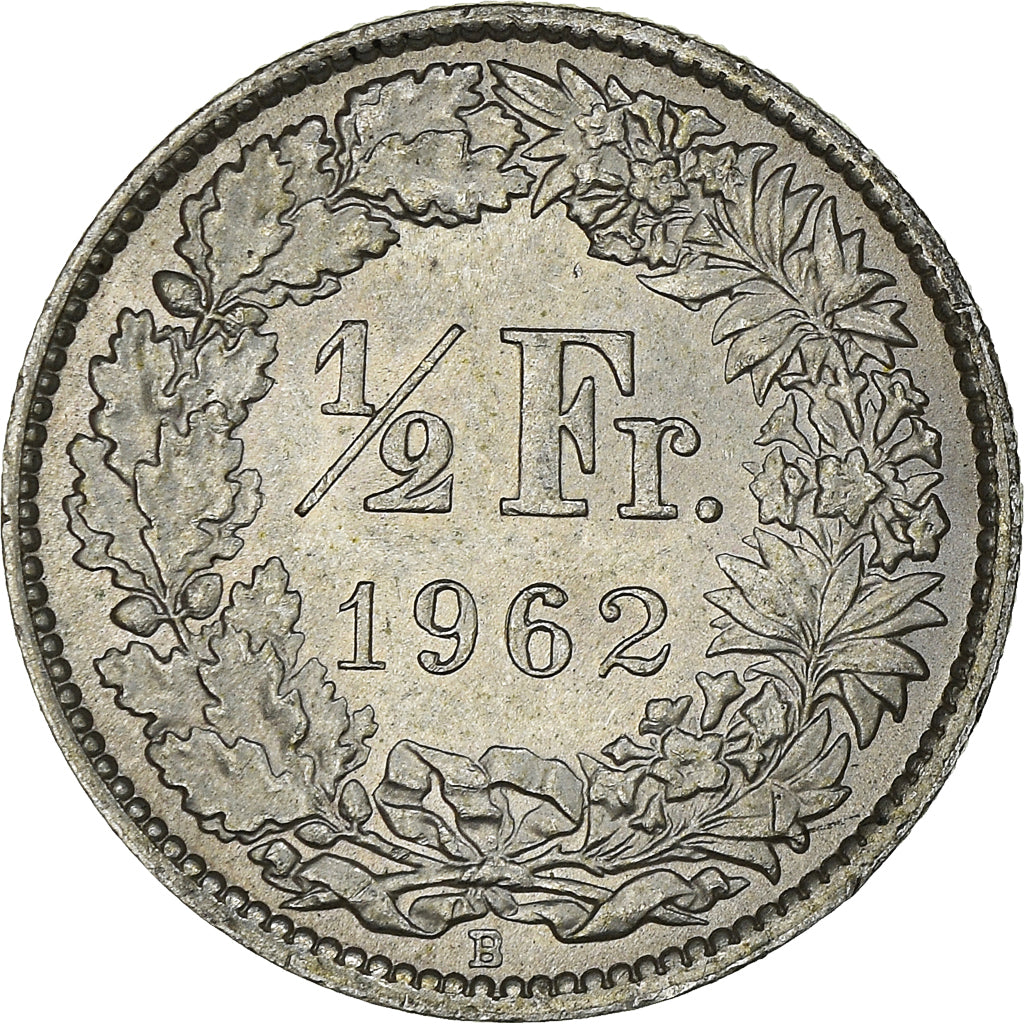 Coin, Switzerland, 1/2 Franc, 1962, Bern, MS(64), Silver, KM:23