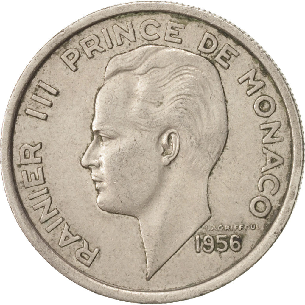 Monaco, Rainier III, 100 Francs, Cent, 1956, Paris, EF(40-45), Copper-nickel,...