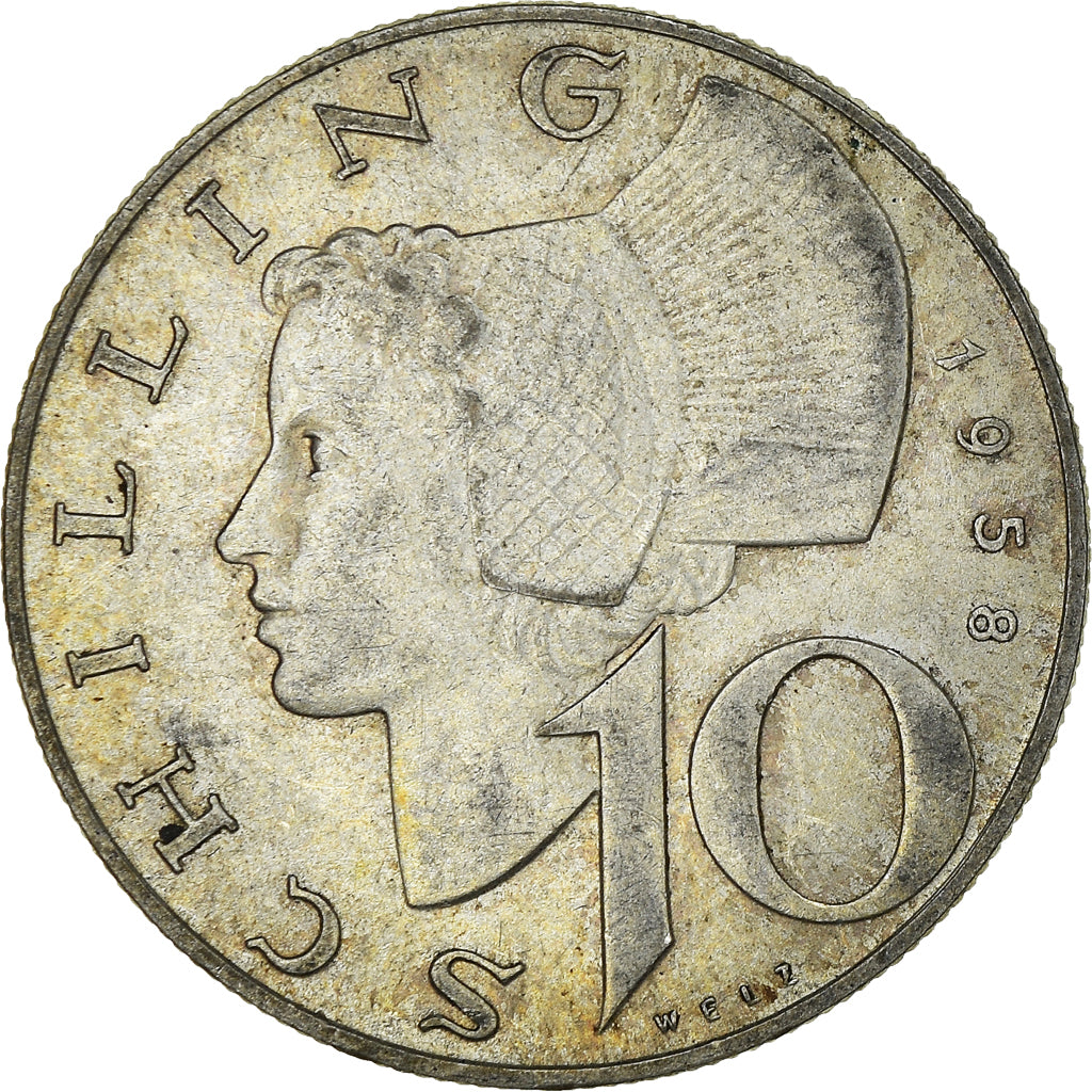 Moneta, Austria, 10 Schilling, 1958, SPL, Argento, KM:2882