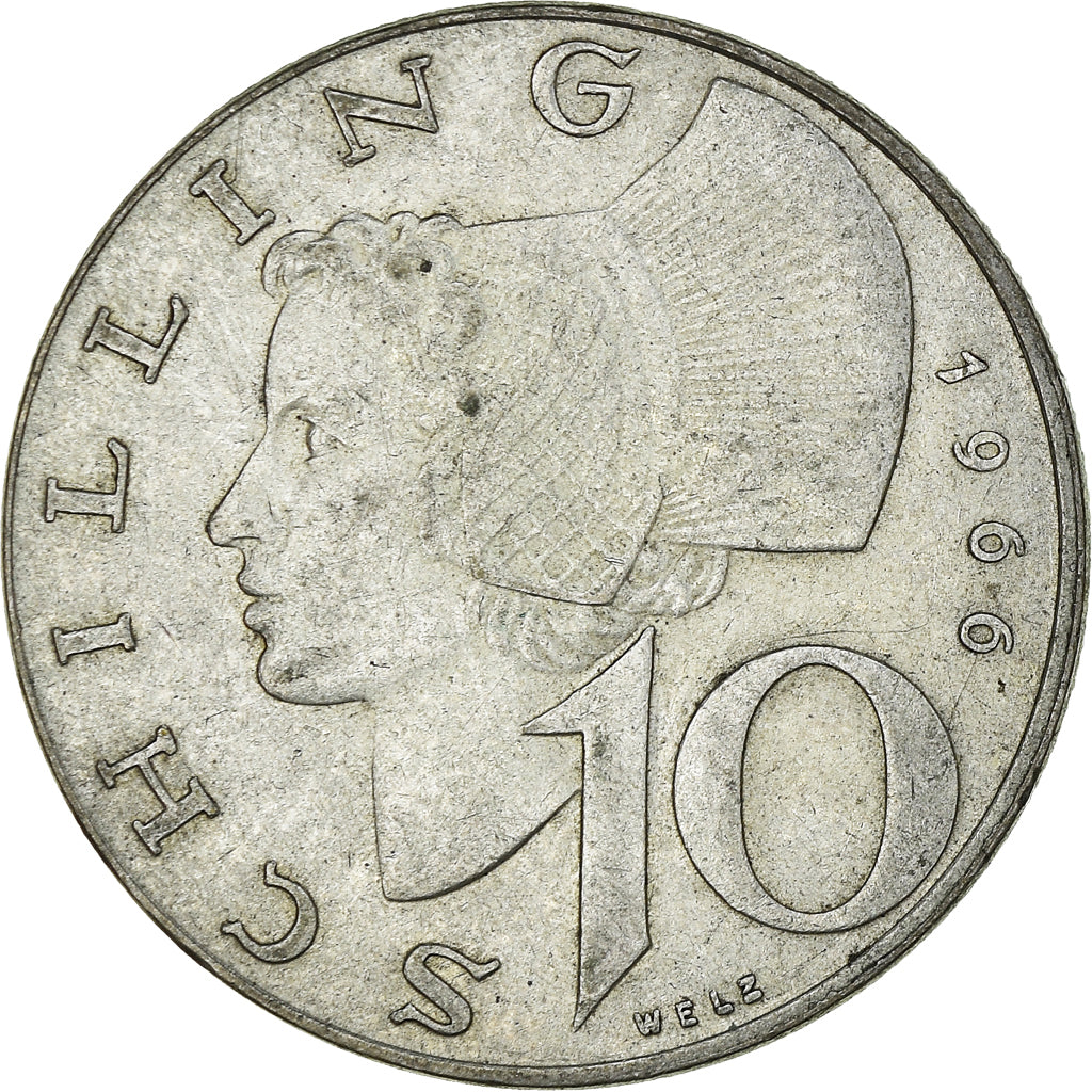 Coin, Austria, 10 Schilling, 1966, AU(50-53), Silver, KM:2882