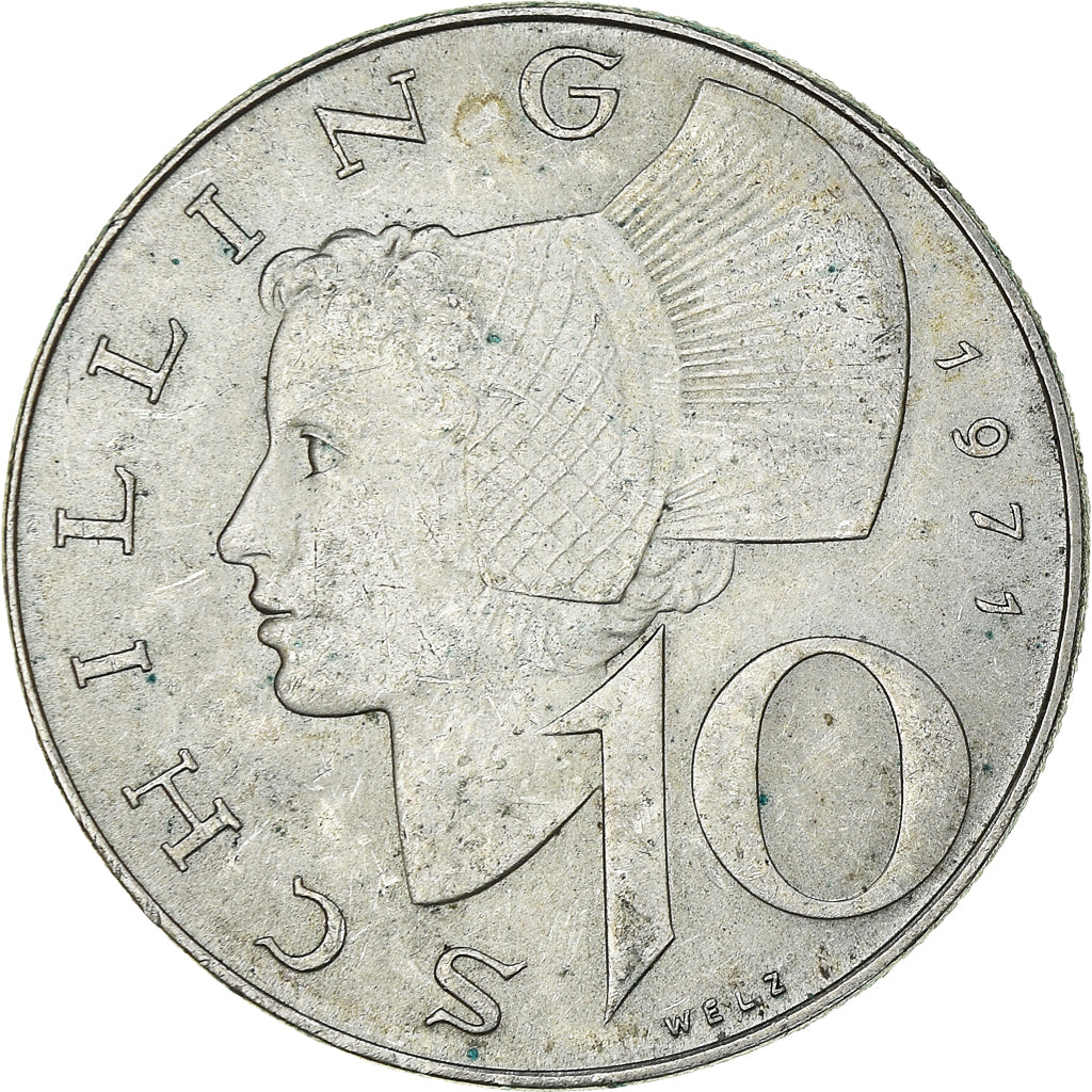 Munten, Oostenrijk, 10 Schilling, 1971, UNC-, Zilver, KM:2882