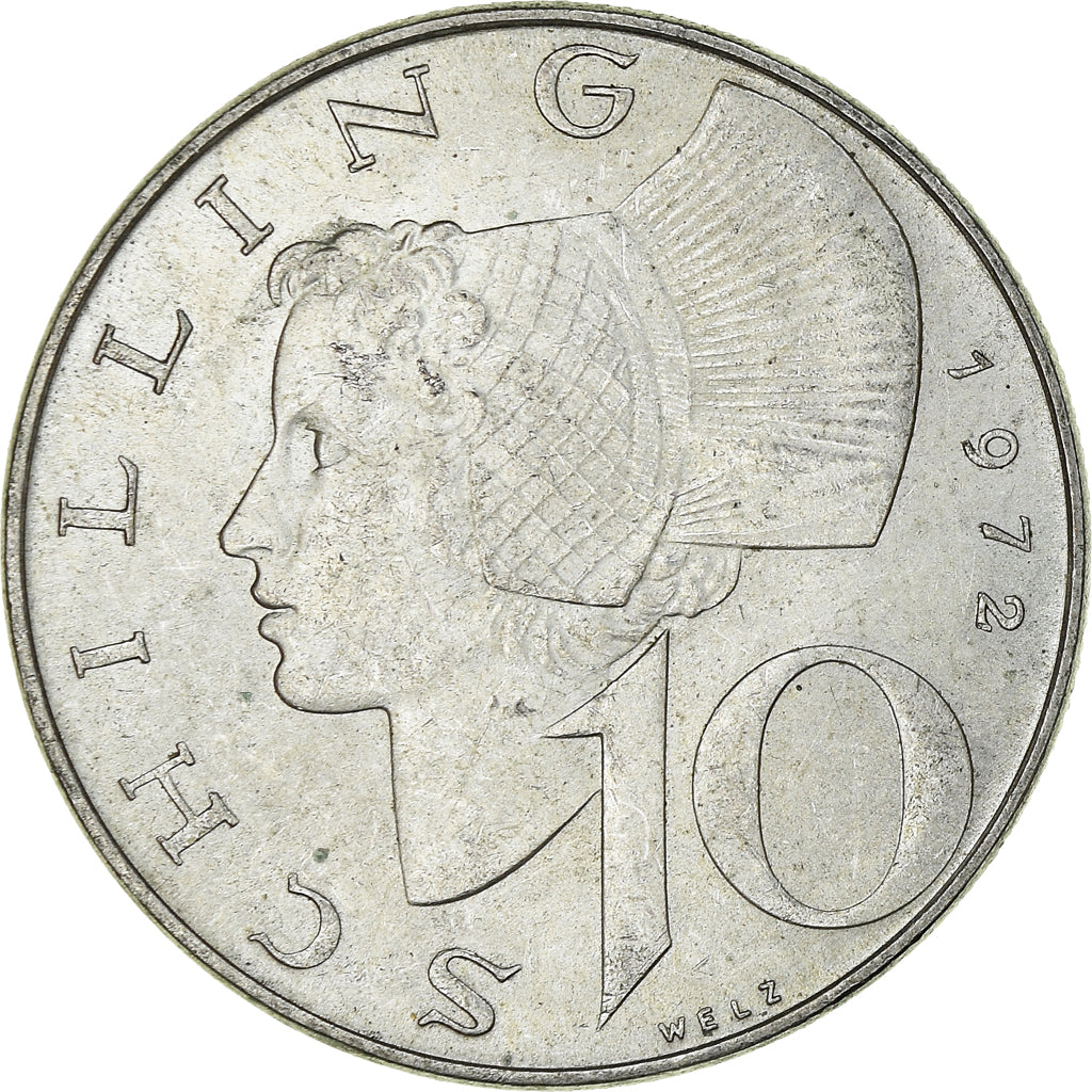 Munten, Oostenrijk, 10 Schilling, 1972, UNC-, Zilver, KM:2882