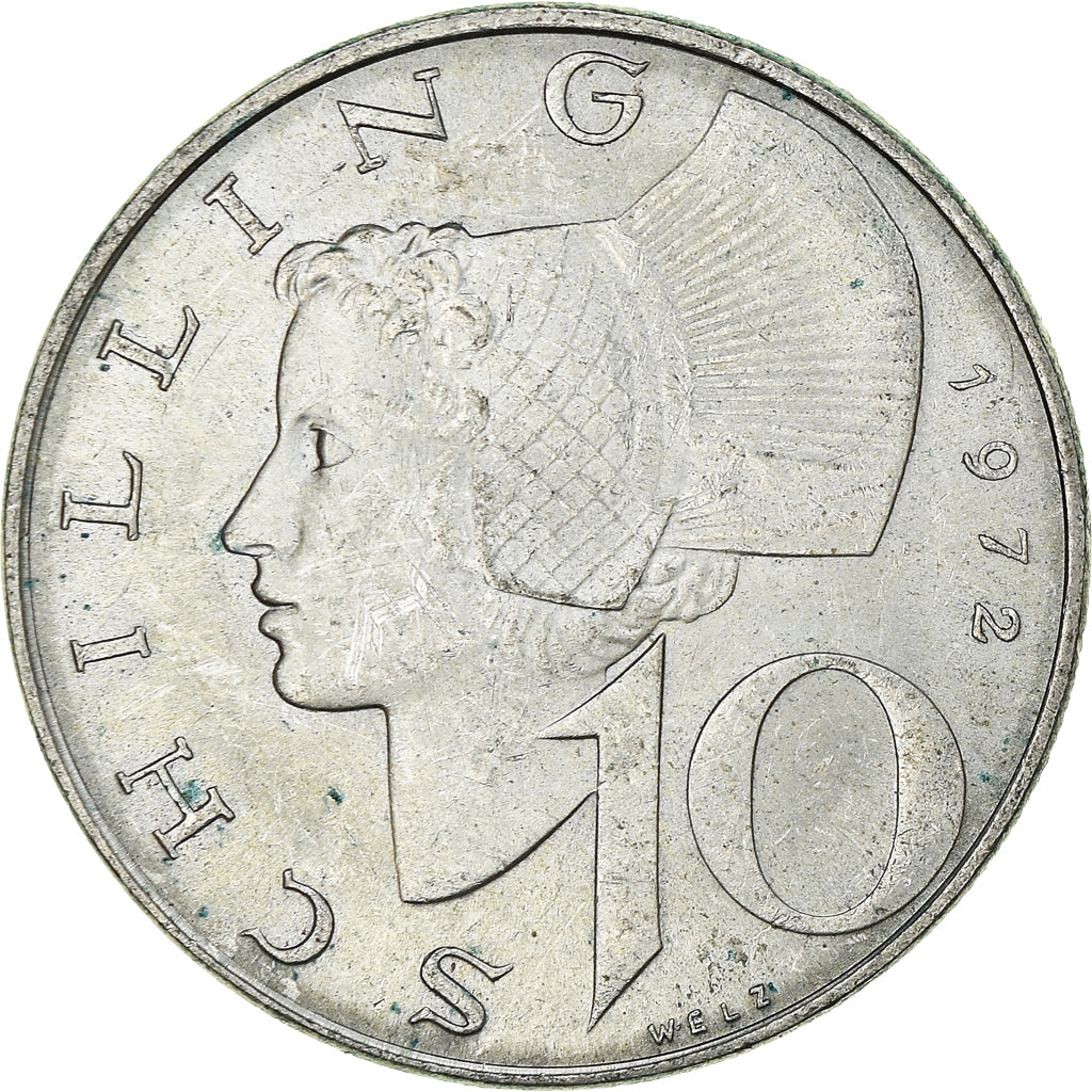 Munten, Oostenrijk, 10 Schilling, 1972, UNC-, Zilver, KM:2882