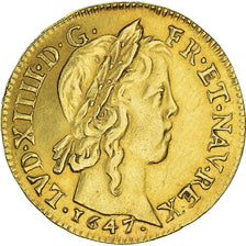 Moeda, França, Louis XIV, Louis d'or à la mèche longue, Louis d'Or, 1647