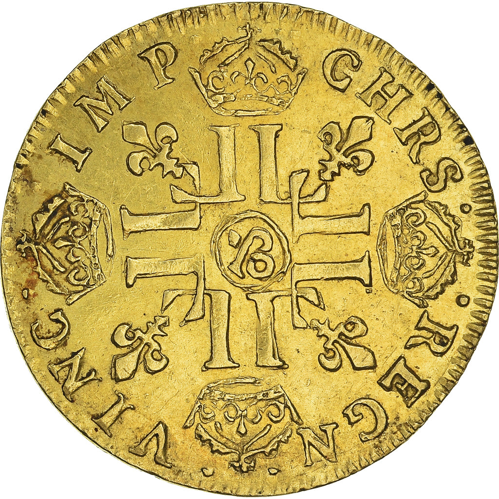 Moeda, França, Louis XIV, Louis d'or à la mèche longue, Louis d'Or, 1647