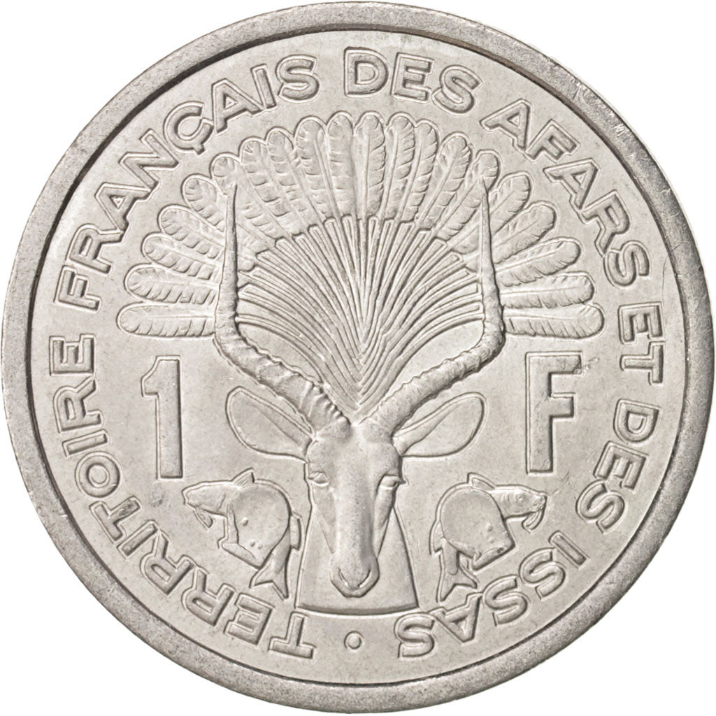 FRENCH AFARS & ISSAS, Franc, 1975, Paris, MS(63), Aluminum, KM:16