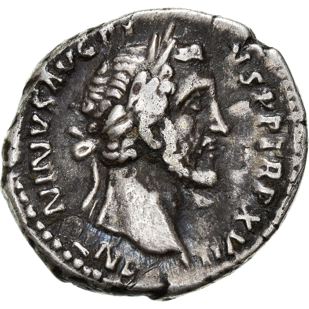 Coin, Antoninus Pius, Denarius, Roma, EF(40-45), Silver