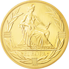 France, Ecu Europa, History, Medal, 1980, MS(65-70), Rodier, Gold