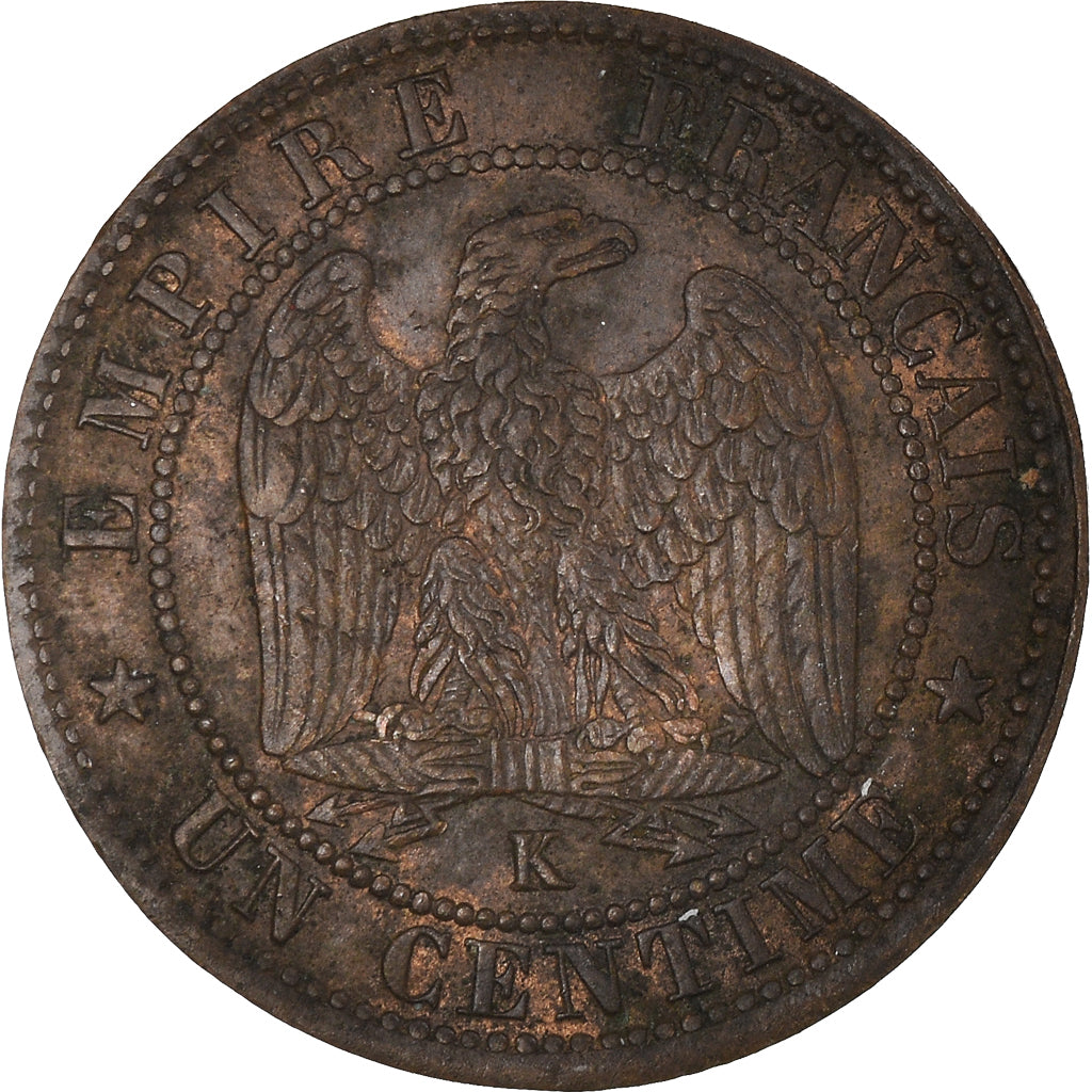 Moeda, França, Napoleon III, Napoléon III, Centime, 1862, Bordeaux, AU(55-58)