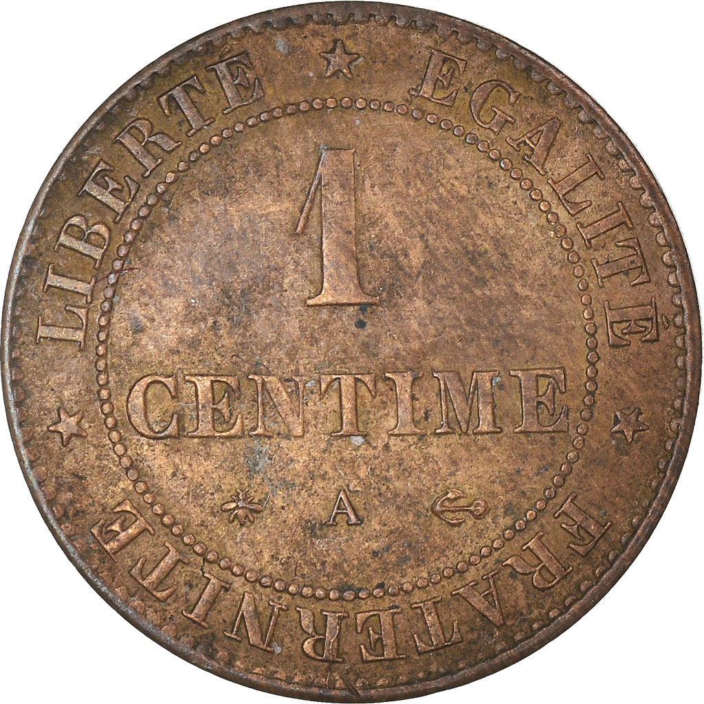 Coin, France, Cérès, Centime, 1878, Paris, AU(50-53), Bronze, KM:826.1