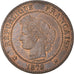 Moneta, Francja, Cérès, 2 Centimes, 1879, Paris, MS(65-70), Brązowy