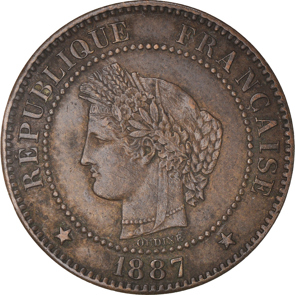 Coin, France, Cérès, 2 Centimes, 1887, Paris, EF(40-45), Bronze, KM:827.1