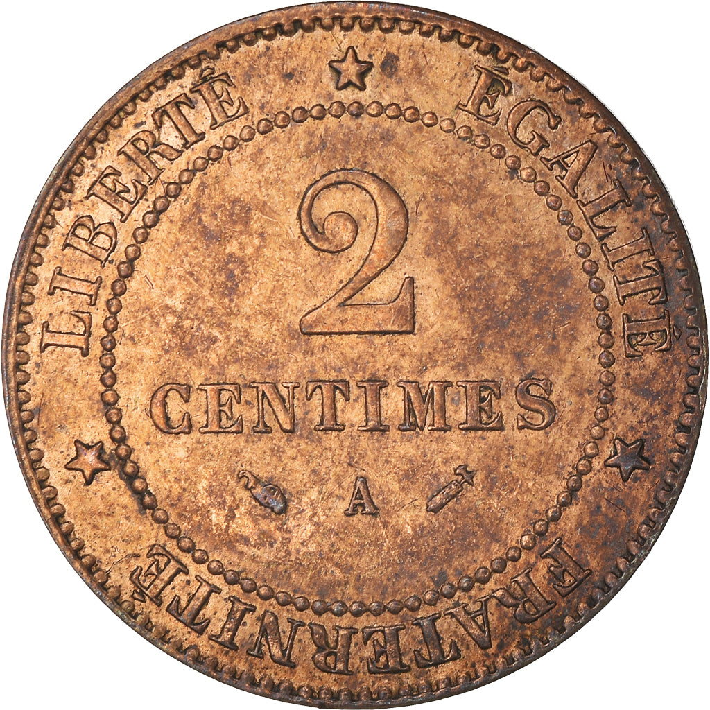 Coin, France, Cérès, 2 Centimes, 1895, Paris, AU(50-53), Bronze, KM:827.1