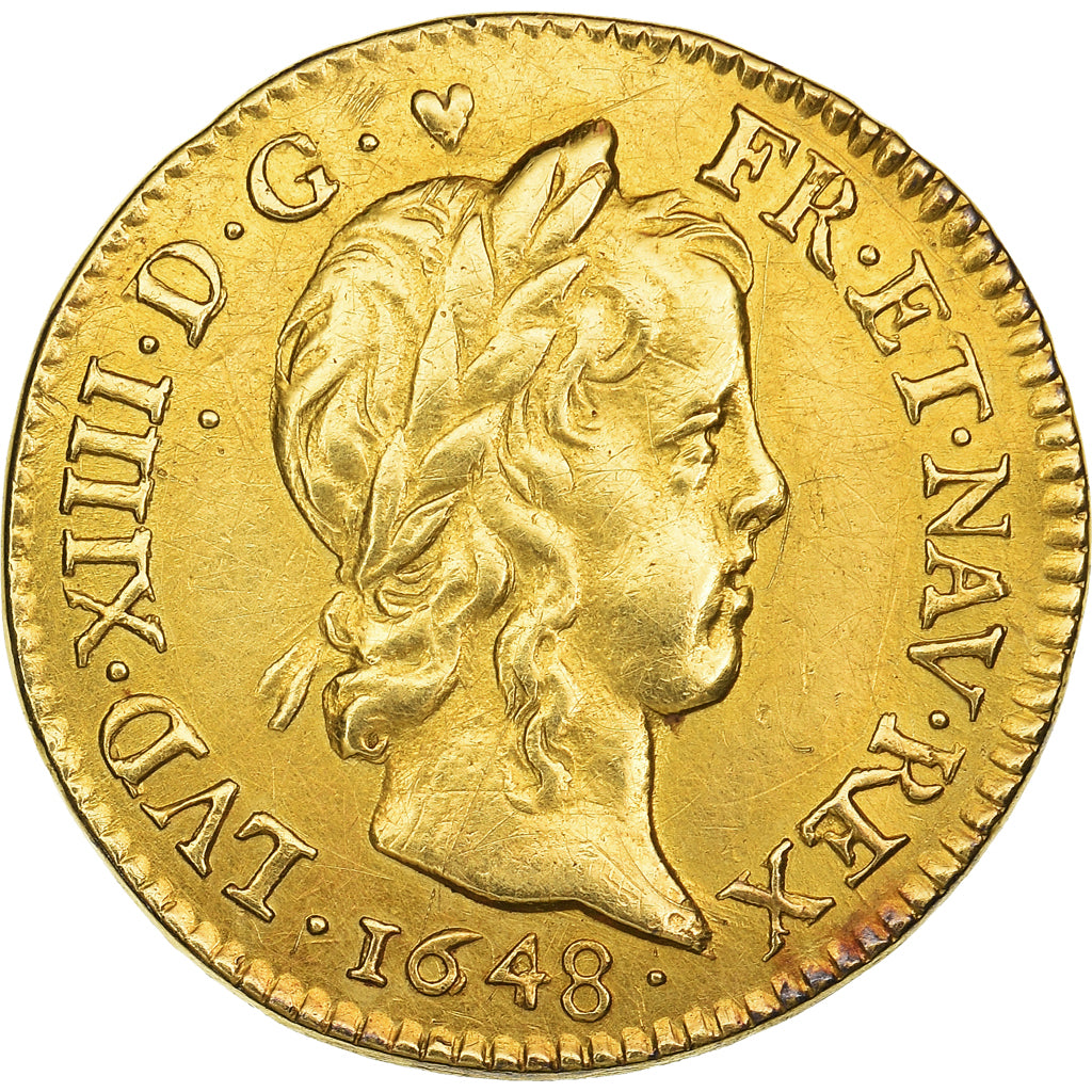 Moneta, Francja, Louis XIV, 1/2 Louis d'or à la mèche longue, 1/2 Louis d'or