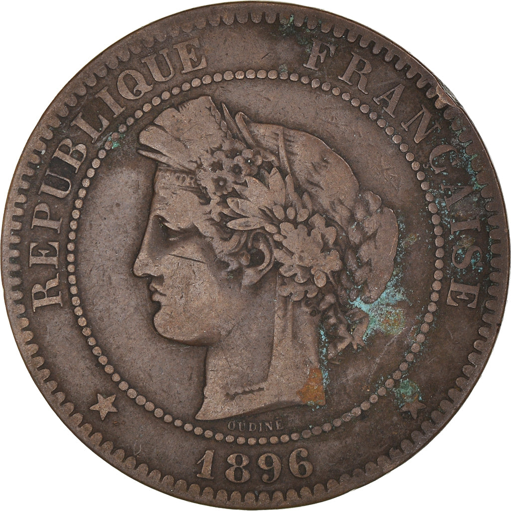 Moneta, Francia, Cérès, 10 Centimes, 1896, Paris, MB, Bronzo, KM:815.1