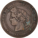 Moneta, Francia, Cérès, 10 Centimes, 1896, Paris, MB, Bronzo, KM:815.1