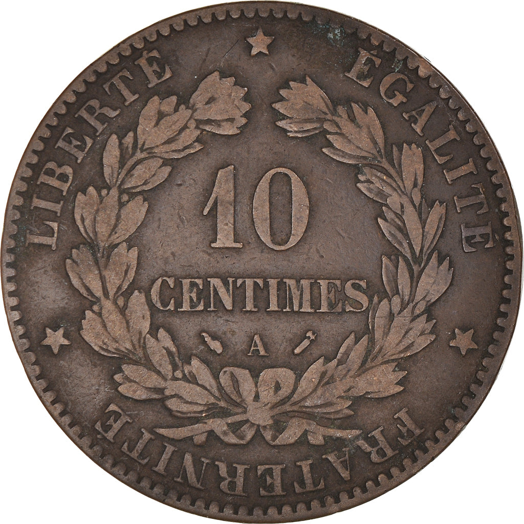 Moneta, Francia, Cérès, 10 Centimes, 1896, Paris, MB, Bronzo, KM:815.1