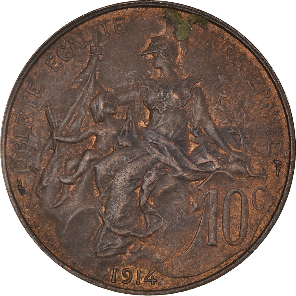 Coin, France, Dupuis, 10 Centimes, 1914, Paris, AU(55-58), Bronze, KM:843